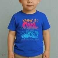 Keepin It Cool In The Pool Summer Vibes Matching Family Gift Toddler T-Shirt thumb 2
