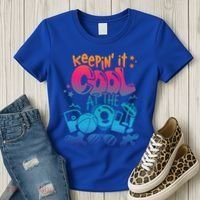 Keepin It Cool In The Pool Summer Vibes Matching Family Gift Women's T-Shirt thumb 3