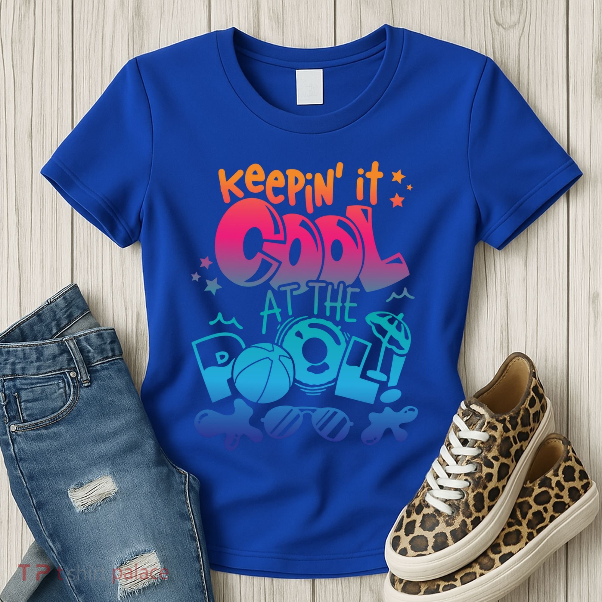 Keepin It Cool In The Pool Summer Vibes Matching Family Gift Women's T-Shirt