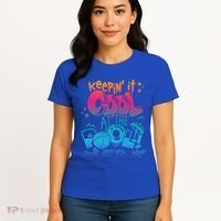 Keepin It Cool In The Pool Summer Vibes Matching Family Gift Women's T-Shirt thumb 4