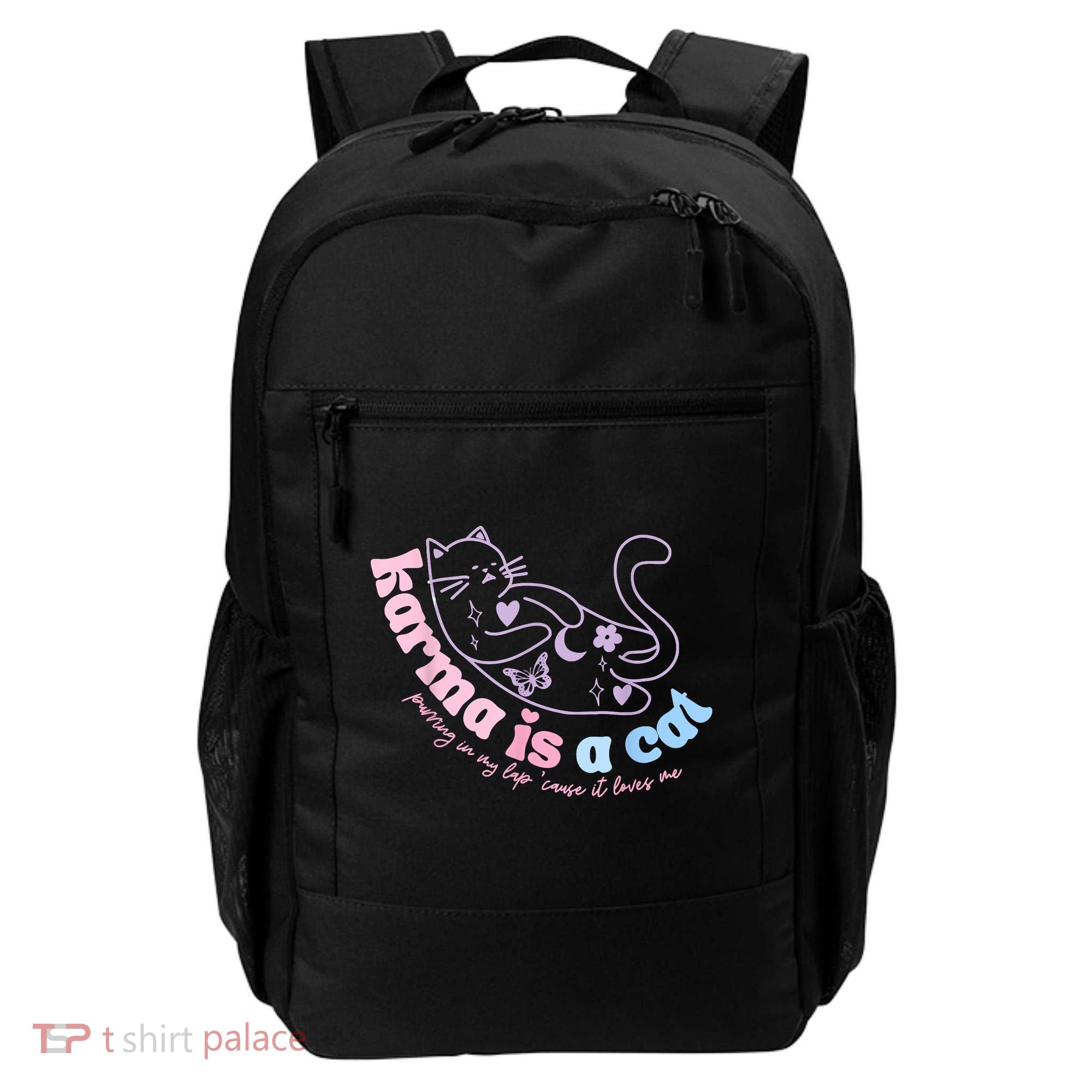 Karma Is Cat Purring In My Lap Cause It Loves Me Backpack