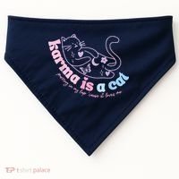 Karma Is Cat Purring In My Lap Cause It Loves Me USA-Made Doggie Bandana thumb 0