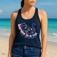 Karma Is Cat Purring In My Lap Cause It Loves Me Women's Tank Top thumb 2