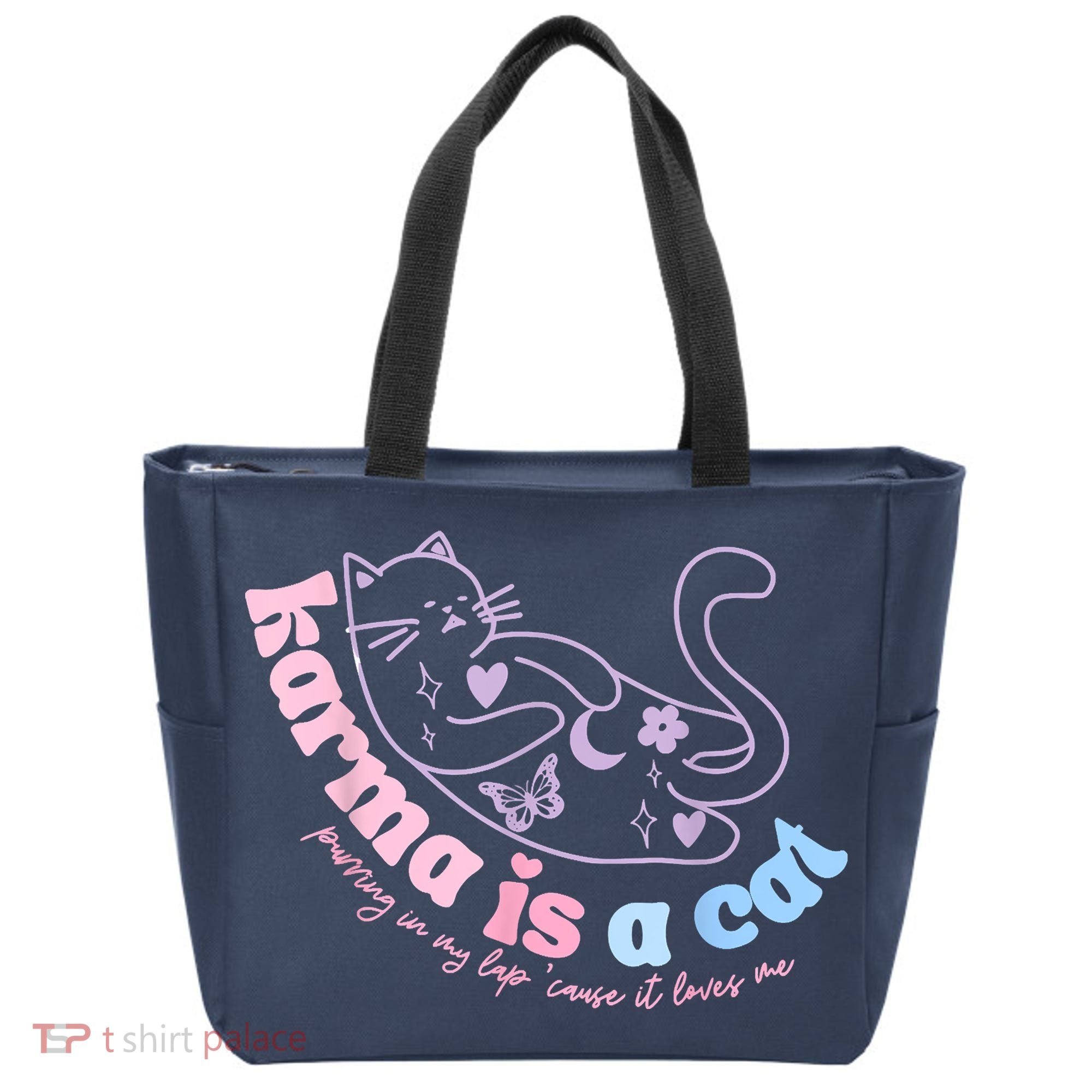 Karma Is Cat Purring In My Lap Cause It Loves Me Tote Bag