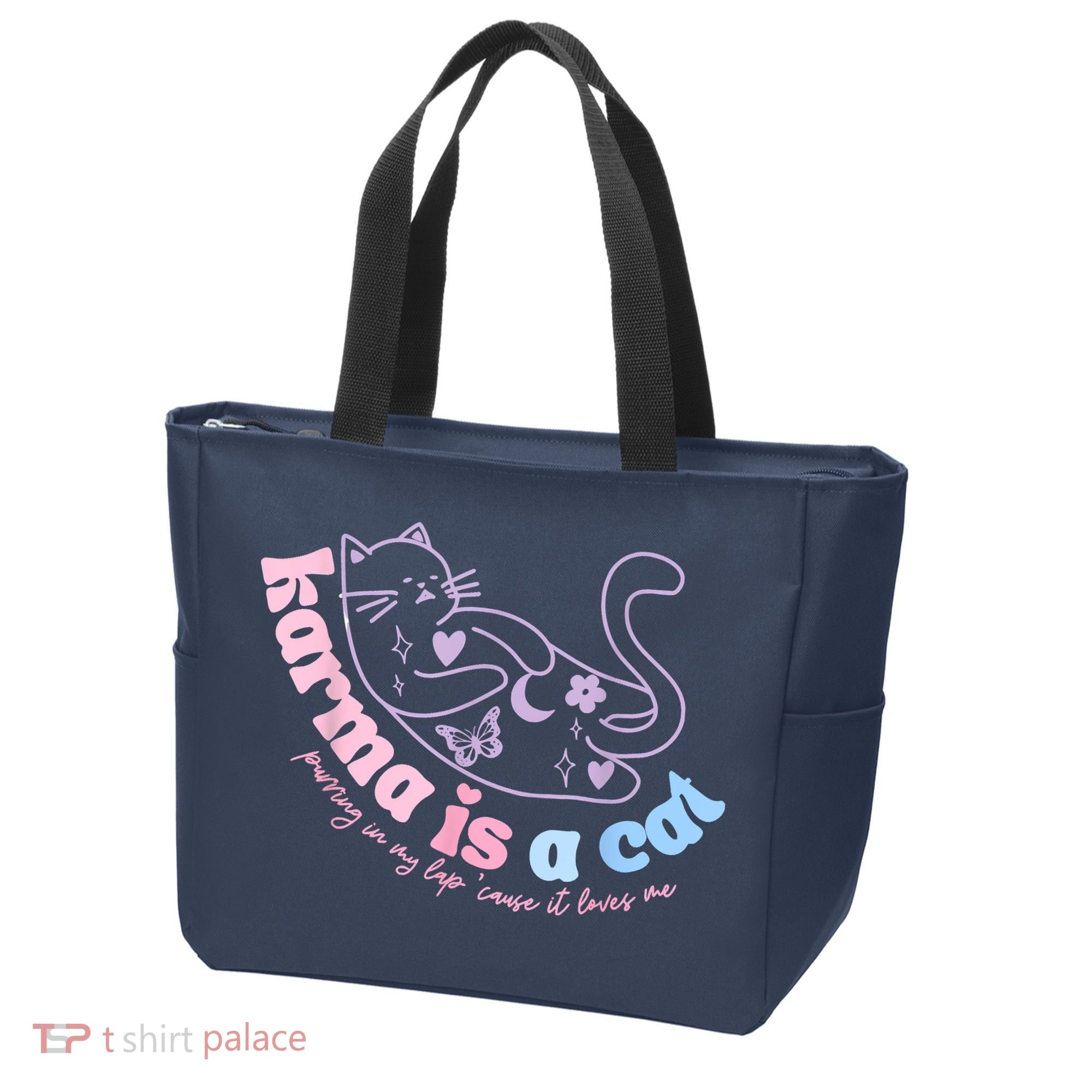 Karma Is Cat Purring In My Lap Cause It Loves Me Tote Bag