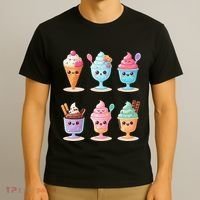 Kawaii Ice Cream Frozen Yogurt Lover Anime T-Shirt thumb 3