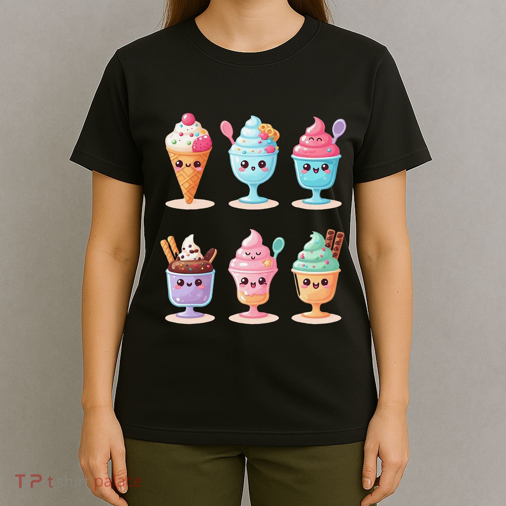 Kawaii Ice Cream Frozen Yogurt Lover Anime T-Shirt