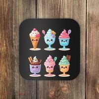 Kawaii Ice Cream Frozen Yogurt Lover Anime Coaster thumb 0