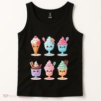 Kawaii Ice Cream Frozen Yogurt Lover Anime Tank Top thumb 2