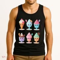 Kawaii Ice Cream Frozen Yogurt Lover Anime Tank Top thumb 3