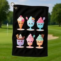 Kawaii Ice Cream Frozen Yogurt Lover Anime Golf Towel thumb 1