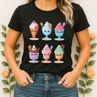Kawaii Ice Cream Frozen Yogurt Lover Anime Women's T-Shirt thumb 2