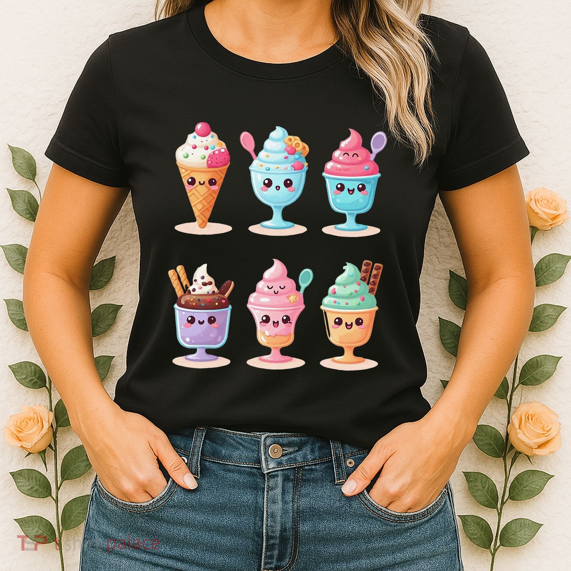 Kawaii Ice Cream Frozen Yogurt Lover Anime Women's T-Shirt