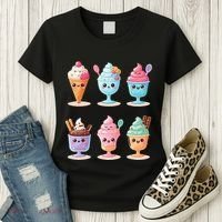 Kawaii Ice Cream Frozen Yogurt Lover Anime Women's T-Shirt thumb 3