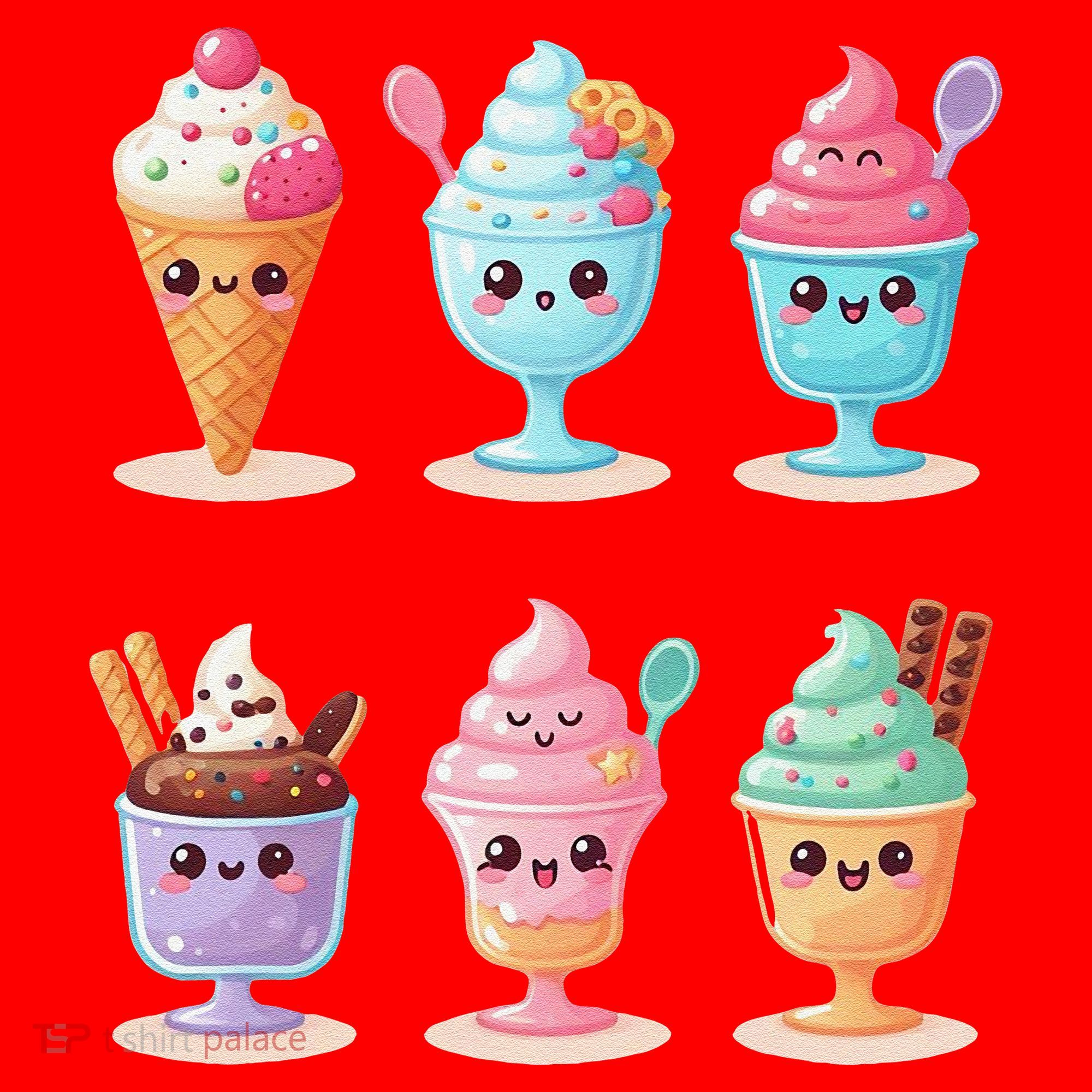 Kawaii Ice Cream Frozen Yogurt Lover Anime Santa Hat