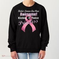 Kickin' Cancer's Ass One Awesome Twice Priceless Women's Sweatshirt thumb 0