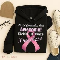 Kickin' Cancer's Ass One Awesome Twice Priceless Hoodie thumb 4