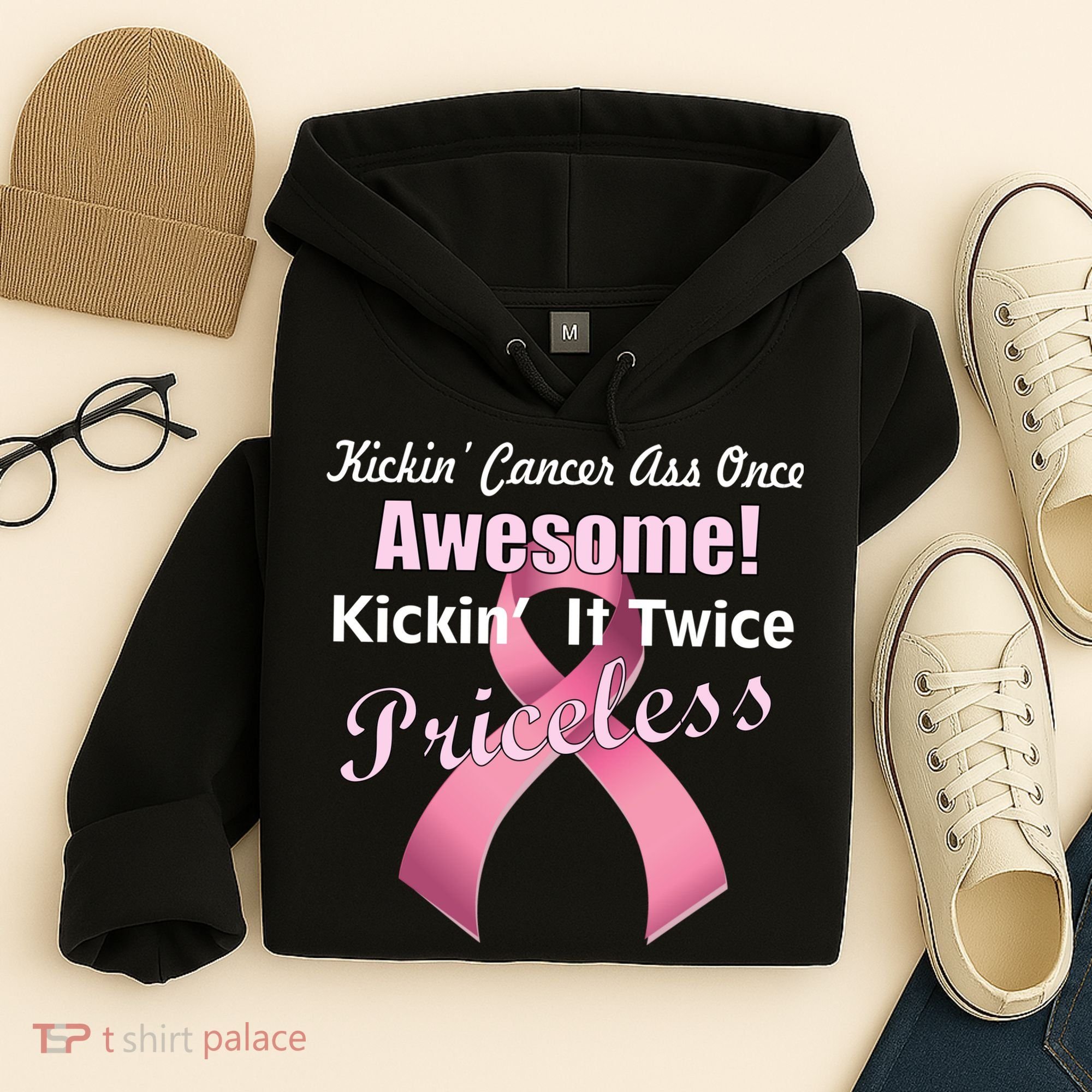 Kickin' Cancer's Ass One Awesome Twice Priceless Hoodie