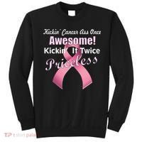 Kickin' Cancer's Ass One Awesome Twice Priceless Sweatshirt thumb 0