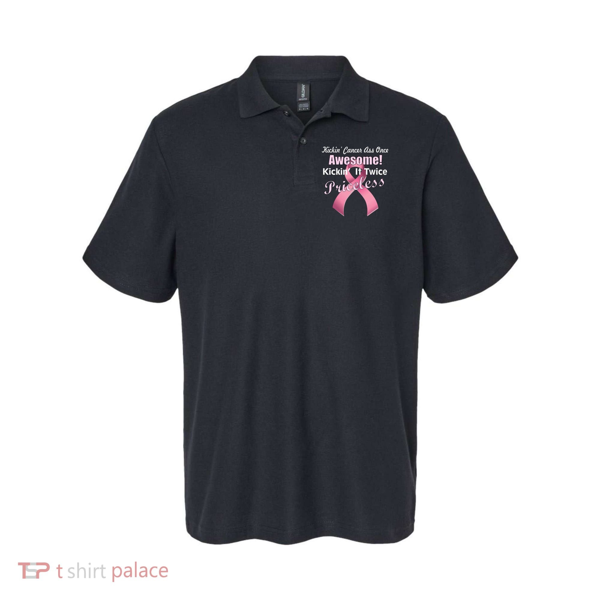 Kickin' Cancer's Ass One Awesome Twice Priceless Polo