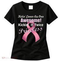 Kickin' Cancer's Ass One Awesome Twice Priceless Women's T-Shirt thumb 0