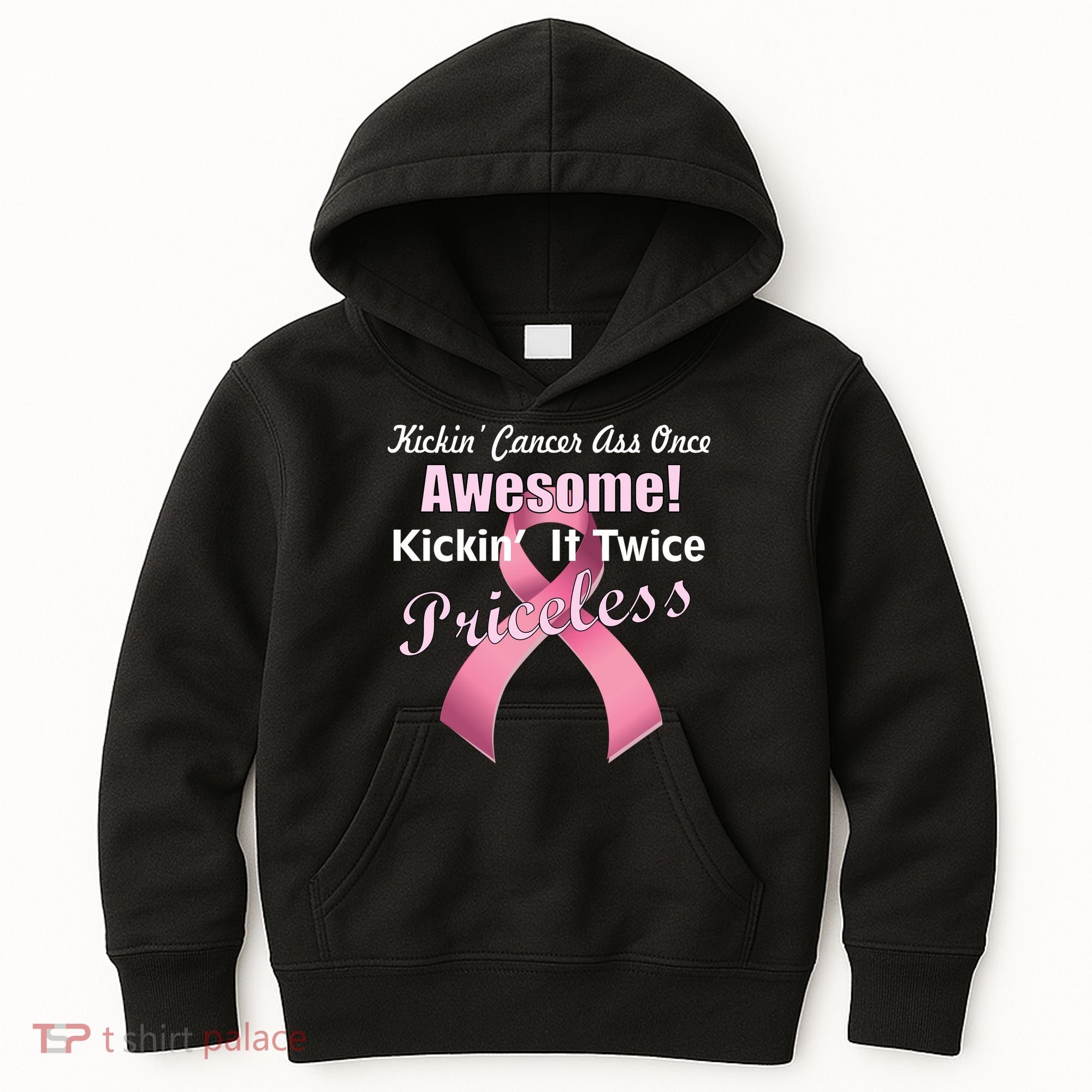 Kickin' Cancer's Ass One Awesome Twice Priceless Kids Hoodie