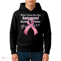 Kickin' Cancer's Ass One Awesome Twice Priceless Kids Hoodie thumb 4
