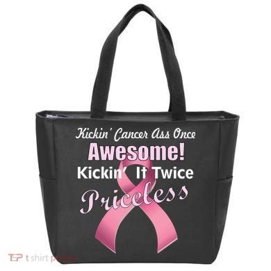Kickin' Cancer's Ass One Awesome Twice Priceless Tote Bag