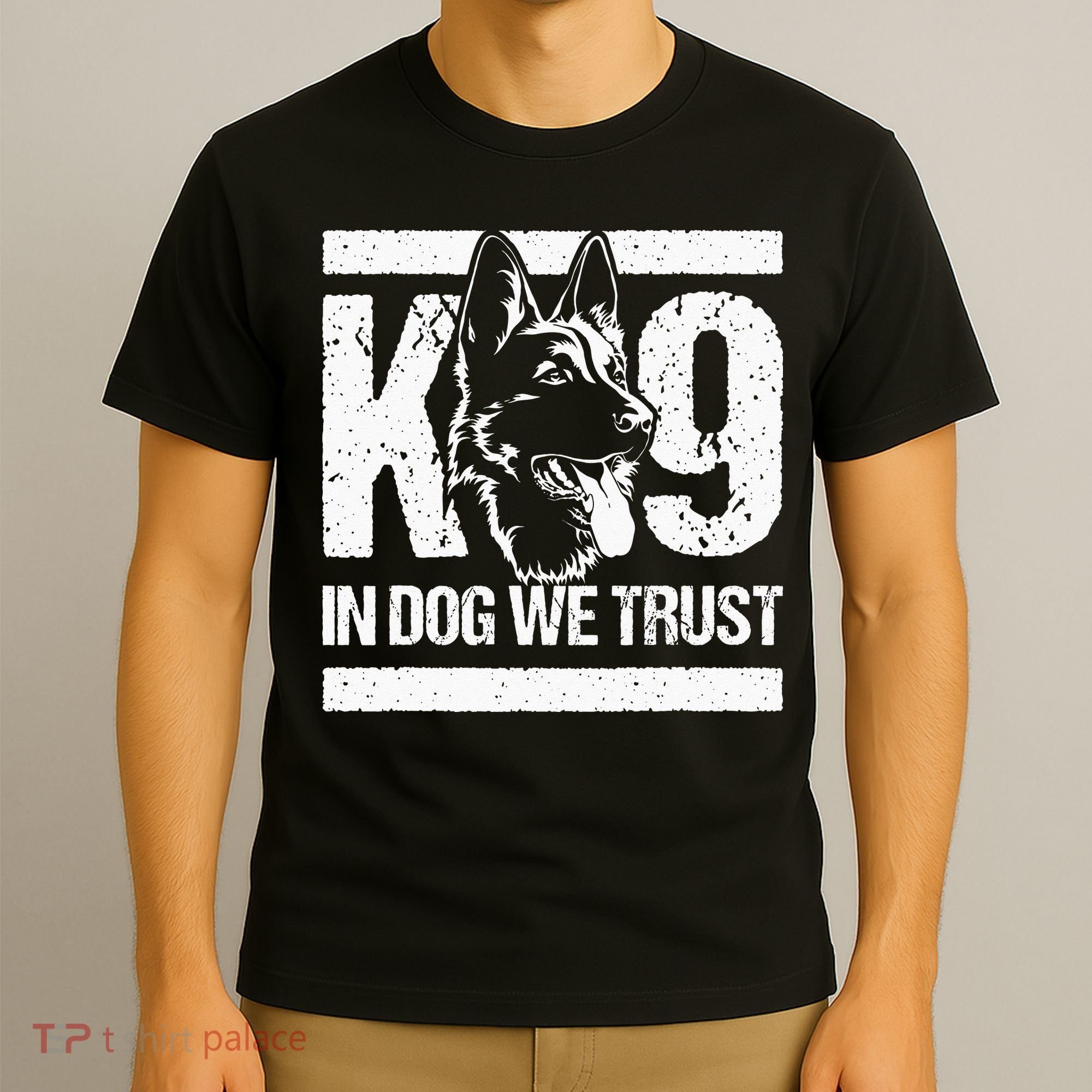 K9 In Dogs We Trust Blue Line K9 Dog Unit Police Officer T-Shirt