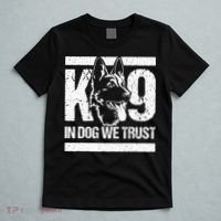 K9 In Dogs We Trust Blue Line K9 Dog Unit Police Officer T-Shirt thumb 5