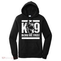 K9 In Dogs We Trust Blue Line K9 Dog Unit Police Officer Women's Hoodie thumb 0