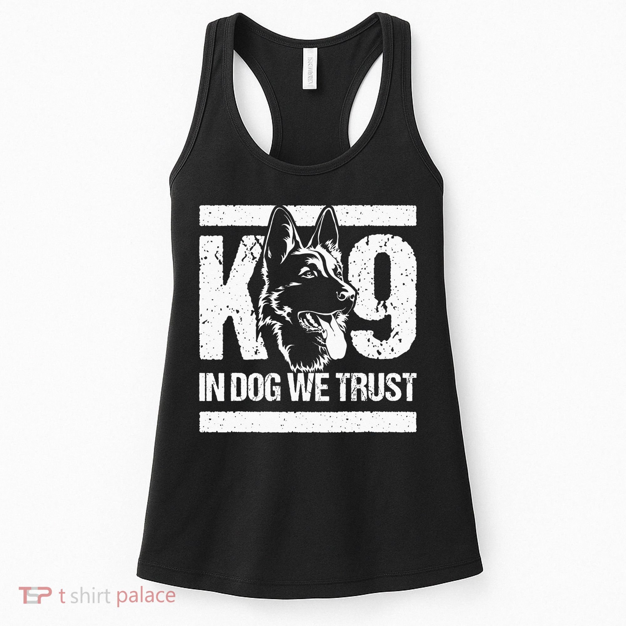 K9 In Dogs We Trust Blue Line K9 Dog Unit Police Officer Women's Tank Top