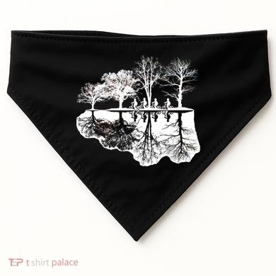 Kids Riding Bikes Through Trees Upside Down USA-Made Doggie Bandana