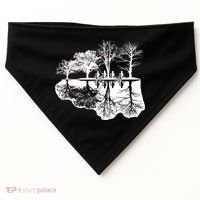Kids Riding Bikes Through Trees Upside Down USA-Made Doggie Bandana thumb 0