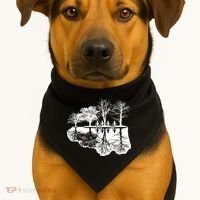 Kids Riding Bikes Through Trees Upside Down USA-Made Doggie Bandana thumb 1