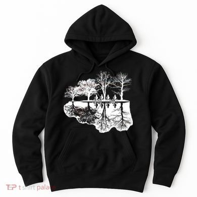 Kids Riding Bikes Through Trees Upside Down Hoodie