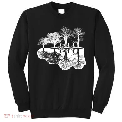 Kids Riding Bikes Through Trees Upside Down Sweatshirt
