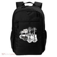 Kids Riding Bikes Through Trees Upside Down Backpack thumb 0