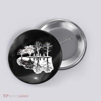 Kids Riding Bikes Through Trees Upside Down Button thumb 0