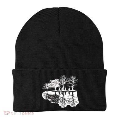 Kids Riding Bikes Through Trees Upside Down Beanie