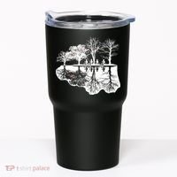 Kids Riding Bikes Through Trees Upside Down Tumbler thumb 0