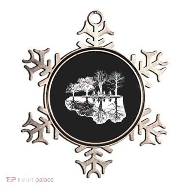 Kids Riding Bikes Through Trees Upside Down Ornament