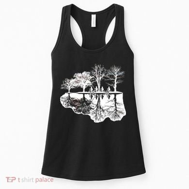 Kids Riding Bikes Through Trees Upside Down Women's Tank Top