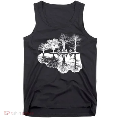 Kids Riding Bikes Through Trees Upside Down Tank Top