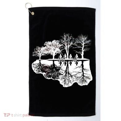 Kids Riding Bikes Through Trees Upside Down Golf Towel