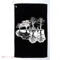 Kids Riding Bikes Through Trees Upside Down Golf Towel thumb 0