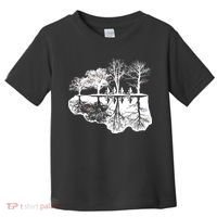 Kids Riding Bikes Through Trees Upside Down Toddler T-Shirt thumb 0