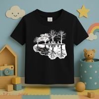 Kids Riding Bikes Through Trees Upside Down Toddler T-Shirt thumb 3