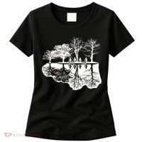 Kids Riding Bikes Through Trees Upside Down Women's T-Shirt thumb 0