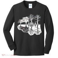 Kids Riding Bikes Through Trees Upside Down Kids Long Sleeve Shirt thumb 0